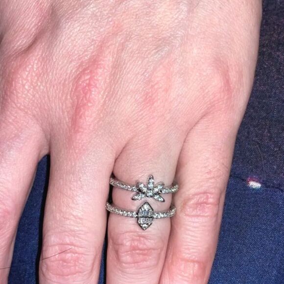 925 Sterling Silver diamond ring - Picture 4 of 4